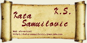 Kata Samuilović vizit kartica